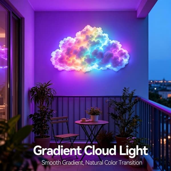 Nyhetsbelysning 3D Thunder Cloud Light Strip med musiksynkronisering Kompakt Thunder Cloud-lampa 3D Lightning Cloud Gaming-belysning