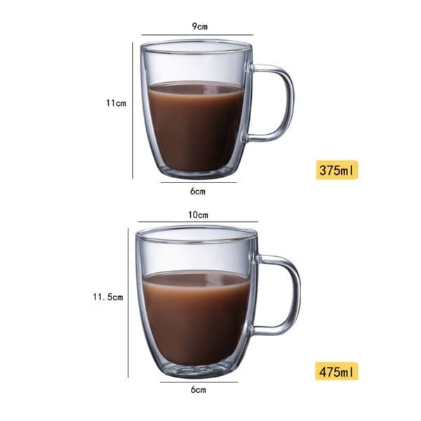 2x kaffekop i glas glaskrus 375ML 375ML 375ML 375ML