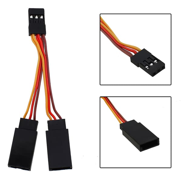 5 JR/Futaba Style Servo 1-til-2 Y-kabel, han til hun forlængerledning, til RC model fly, 8cm