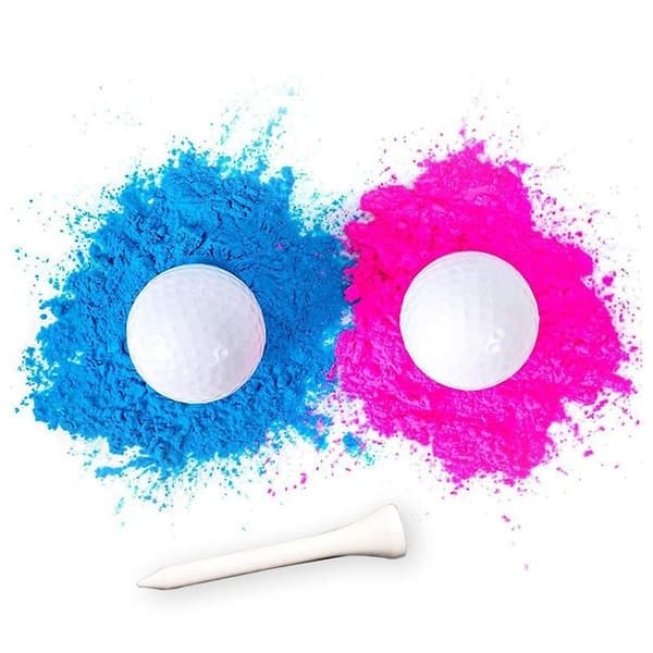 Golfball for kjønnsavsløring til babyshower - Inkluderer golf-tee