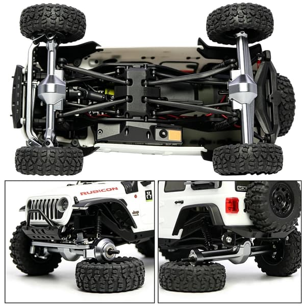 +5mm aluminium forreste og bagerste akselsæt 2/16T Max 52° til Axial SCX30 (sort) Black/Titanium/Silver