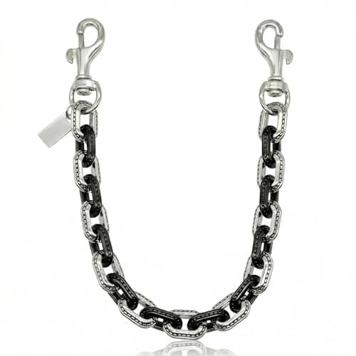 Väskberlock, söta handväskberlocker, väsktillbehörsberlocker, väskkedjor, handväskberlocker Black-Silver-Chain