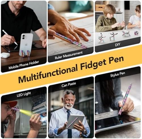 LARAH Stressavlastande Fidget Penna, Julklappsfyllning för män och tonåringar (Regnbåge) Rainbow