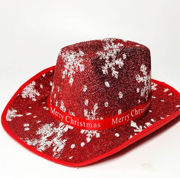 Jule-cowboyhat med snefnug, Western-cowboyhat, Snefnug snowflake