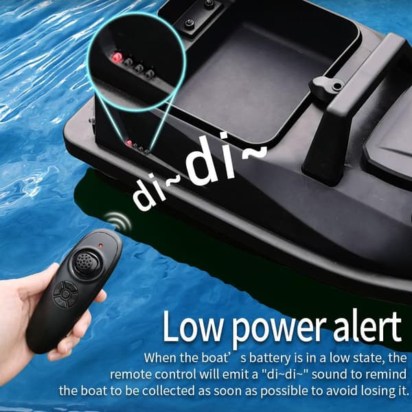 RC Foderbåd til Fiskeri, Advarsel om Lavt Batteri, Fartpilot