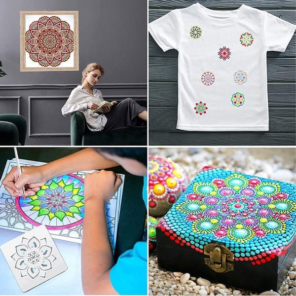 16-delat Mandala Dotting-verktyg för att måla stenar