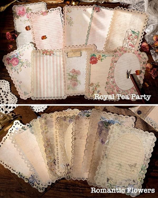 60 ark spetsigt klippbokspapper, blandat set för textning, scrapbooking, utsmyckning, planerare, bullet journal, junk journal