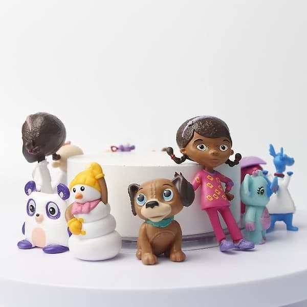 12 st/set Doc McStuffins figurer leksaker Doktor Lambie får Stuffy Drake Hallie flodhäst Chilly snögubbe modelldockor barnpresent
