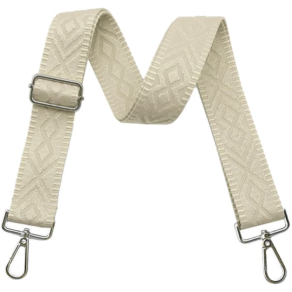 Axelremsväskor för handväskor Breda axelremsväskor Justerbar ersättningsbroderad handväskrem för handväskor Silver Hardware-beige