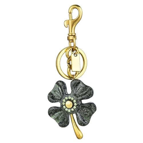 Väskberlock, söta handväskberlocker, väsktillbehörsberlocker, väskkedjor, handväskberlocker Four-leaf - Black