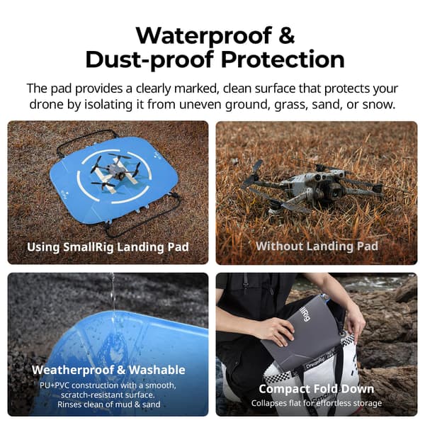 SMALLRIG Sammenleggbar landingsplattform for DJI-droner, hurtigfoldbar landingsplattform