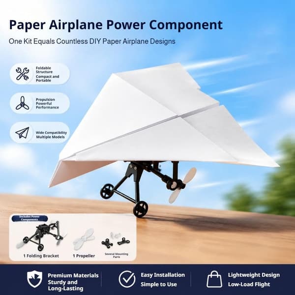 RC Pappersflygplanssats, DIY Elektriskt Fjärrkontroll Pappersflygplan med Gyrostabilisator, Dubbla Propellrar Vikbart Lättviktsglidarverktyg, Presenter för Three Electrics 1set