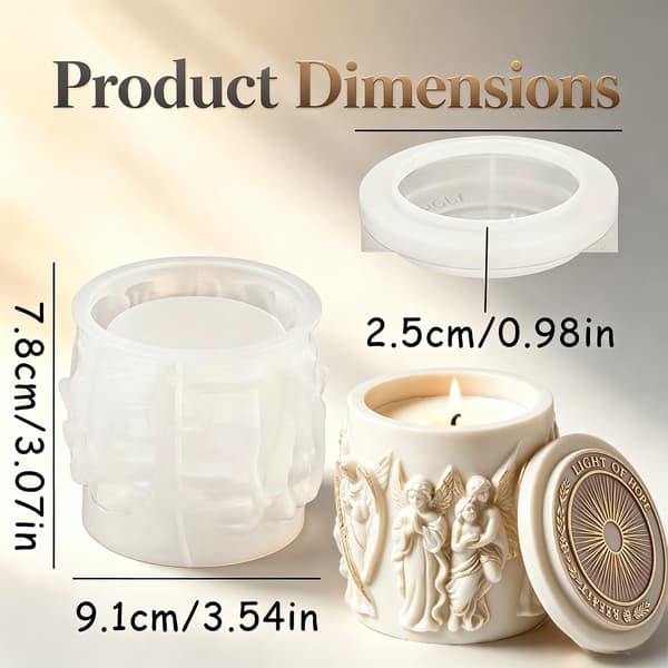 Englestatue Lysestake Harpiks Silikonform for Epoxy Støping Angle Statue Resin Mold