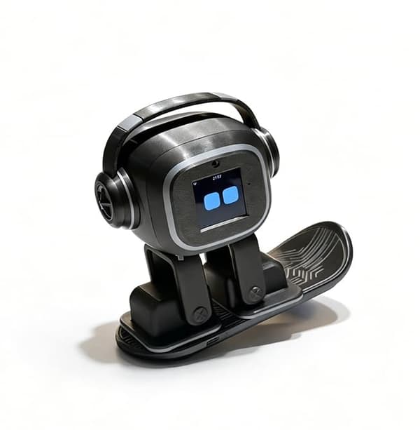 AI-ledsagerrobot til voksne | Desktop-humanoid med dynamiske udtryk og tilpasset vidensbase | 19 handlinger, 10 sprog | AI-kæledyr, Emo Black