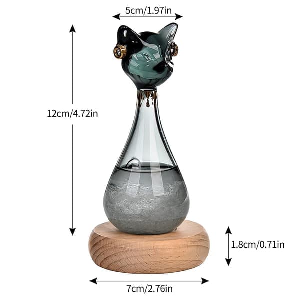 Værglass, Stormglass Værmelding, Katteformet Flaske Værmelding Værstasjon