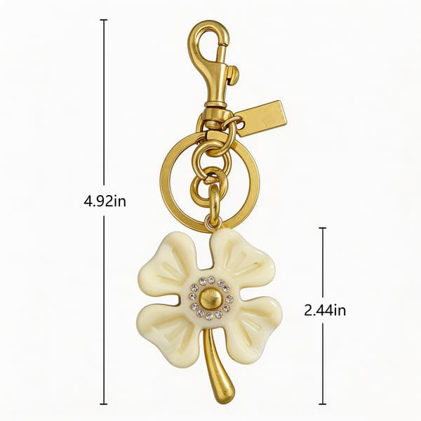Väskberlock, söta handväskberlocker, väsktillbehörsberlocker, väskkedjor, handväskberlocker Four-leaf - White