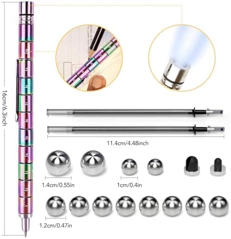 LARAH Stressavlastande Fidget Penna, Julklappsfyllning för män och tonåringar (Regnbåge) Rainbow