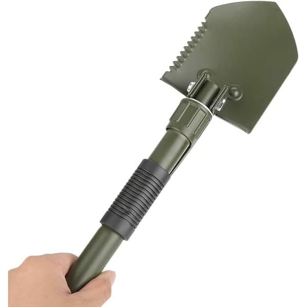 Liten sammenleggbar multifunksjonell spade (militærgrønn)