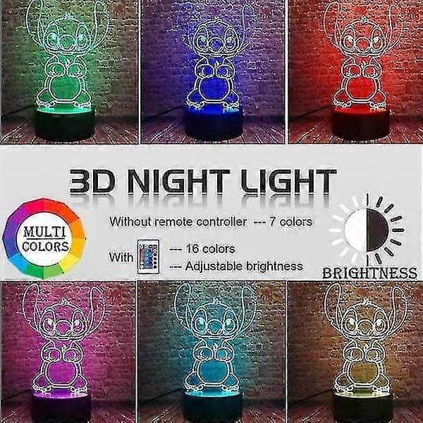 Stitch natlampe, Lilo og Stitch gaver 3D Stitch lampe legetøj