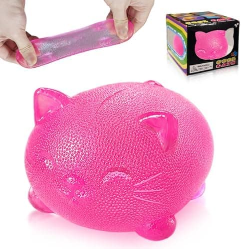 Kule Katte Squishy Fidget Leker, Rosa Taba Katte Squishies Klemmeleke Pink
