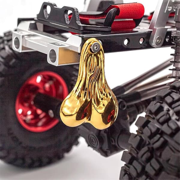 Hengende lastebilkuler for 1/8 1/10 RC Crawler, sinklegering lastebilkuler støtfangermuttere Gold+grey