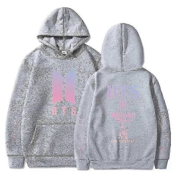 Bts Unisex hettegenser uformell hettegenser cosplay jakke topp V grey M