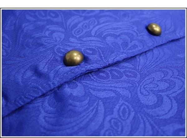Paisleyvästar för män viktoriansk steampunk gotisk kostymväst, blå, storlek L blue L