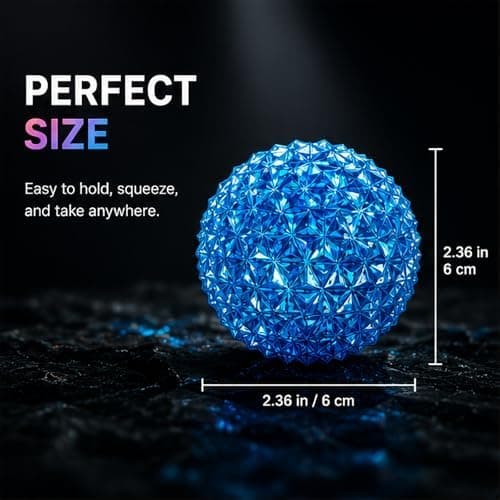 Fast Sensorisk Klämboll för Vuxna, Texturerad Stresslindrande Fidgetleksak för ADHD Ångest & Handgreppsövning, Spikig TPR Skrivbordsklämboll med Sky Blue