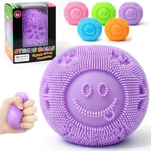 Fuzz Ball Squishy Stressbold, Fuzzball Squishy, Blødt Fidget Legetøj til Angstlindring, Sensorisk Squishy Bold Beroligende Taktilt Greb til Blød Stress Purple