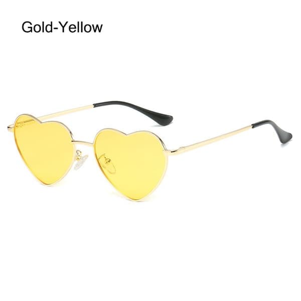 Hjerteformede solbriller for kvinner polariserte briller GULL - GULGULL - GUL Gold-Yellow