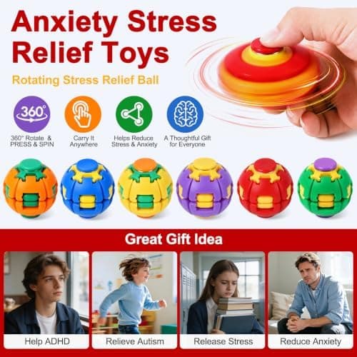Tryk for at dreje Fidget Spinner HelixCore Spin Stressbold Sensorisk Fidget Legetøj Red
