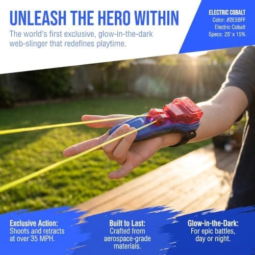 Rebkaster Spider Web Shooter, Reb Højhastigheds-Spin Auto-Tilbagetrækning