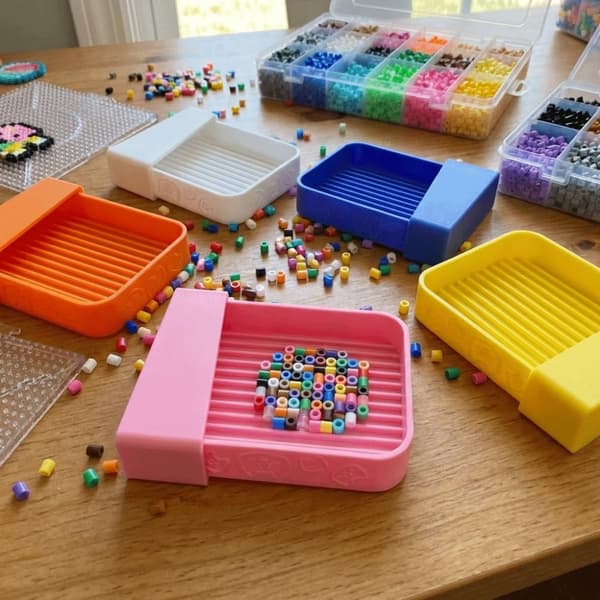 Pärlplatta plockbricka 3D-utskrift Effektiv precisionspärlsorteringsbricka Handhållen DIY-collagebönor spade pärltillbehör (rosa)