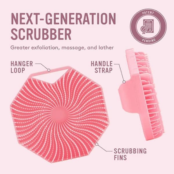 Sud Scrub Antimikrobiell Kroppsskrubb i Silikon, Eksfolierende Kropp Rosa pink
