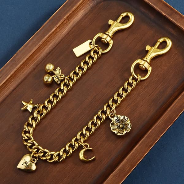 Väskberlocker för handväskor - Söt handväskkedjeberlock - Väskaccessoarer Berlocker för kvinnor Heart-chain-golo