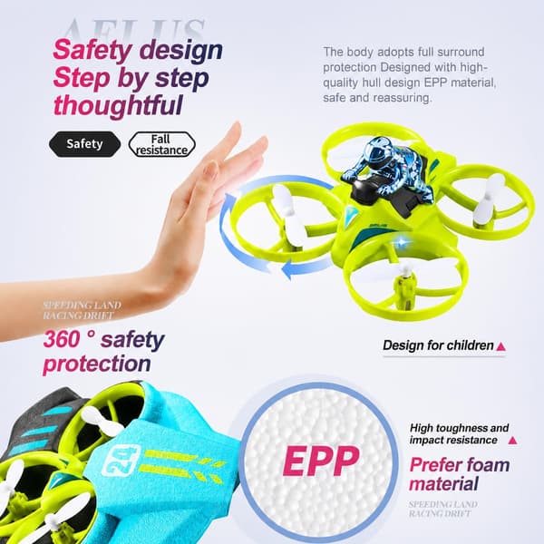 land sea air Drone 3-i-1 RC Hovercraft, blå: 2 batterier blue / 2 battery