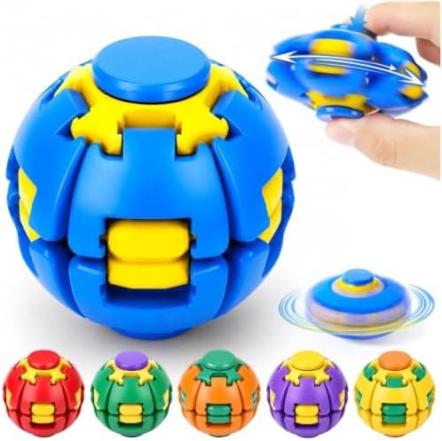 Tryck för att snurra Fidget Spinner HelixCore Spin Stressboll Sensoriska Fidgetleksaker Blue