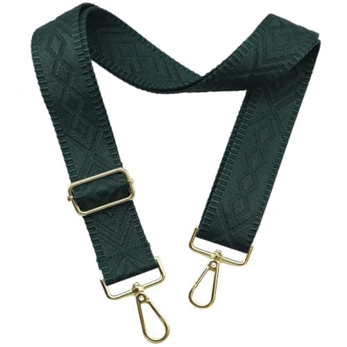 Axelremsremmar för handväskor Breda axelväskremmar Justerbar ersättningsbroderad handväskrem för handväskor Gold Hardware-green