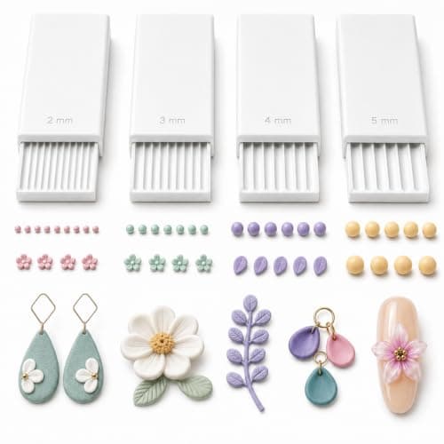 3D Print Ler Gel Kugle Maker Værktøj, Mini Polymer Ler Perle Maker, til 3D Gel Blomster, Kugle Former Rulleværktøj til Perfekte Runde Perler, Øreringe & 2-5MM Withe