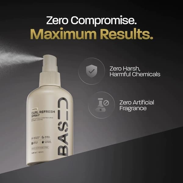 BASED Curly Refreshing Spray 200ml kaikille hiusväreille, rauhoittaa hiuksia, 1 pullo 1kpl