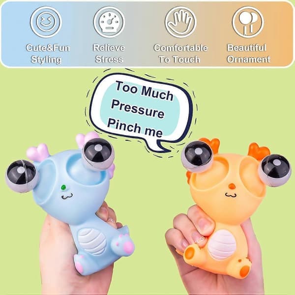 ZENGO Squeeze Drageformet Pop Eye Legetøj, Pop Eyes Drageformet Stressaflastende Klemmelegetøj
