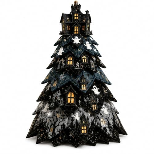 DIY Halloween Quilted Fabric Tree Kit, 3D Sewing Craft Halloween Tree, H H