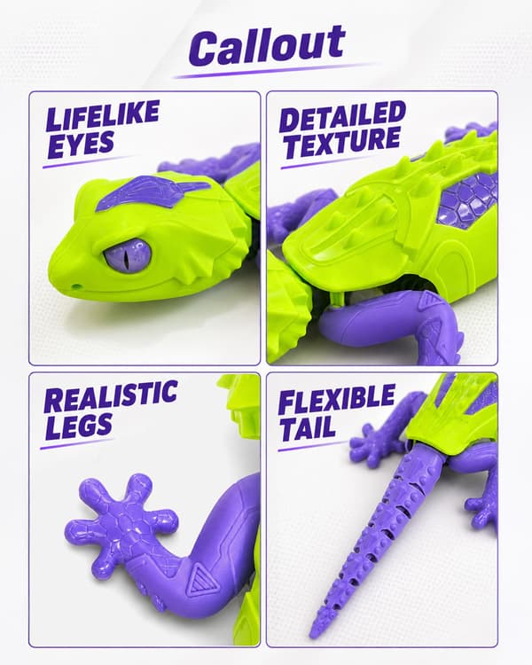 UCIDCIRC Väggklättrande Gecko Robotleksak för barn, Ljusgrön