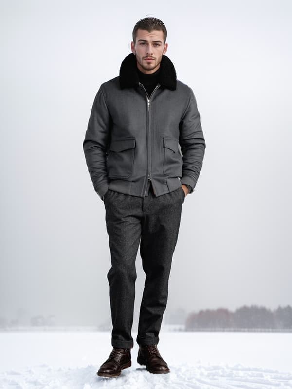 Herr Zip Up Vintertröja Varm Fleecejacka, Grå, Storlek M grey M