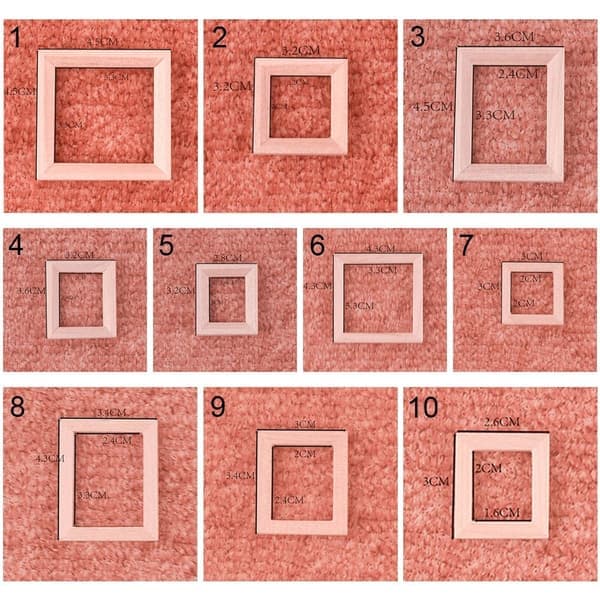 4 stk. treramme modell 3X3X0.4CM7 7 3x3x0.4cm7 7 3x3x0.4cm7