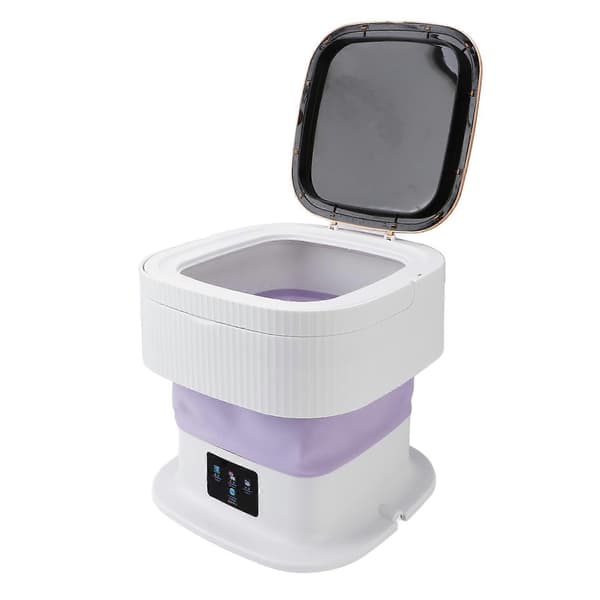 Bærbar vaskemaskin 11.5L 3 moduser LCD Sammenleggbar Lilla 100-240V
