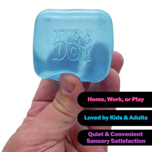 Schylling NeeDoh Nice Cube - Sensorisk klemmelegetøj med super solid squish - 2,25\" terning Blue