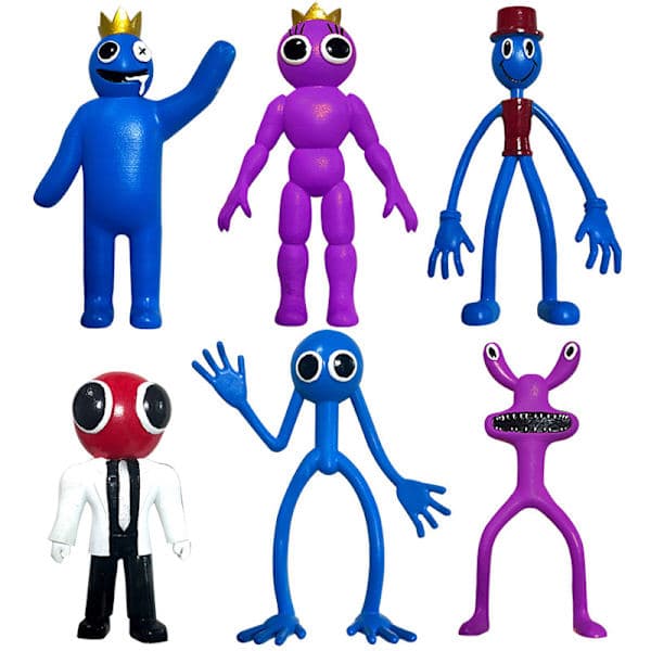 6-pack Rainbow Friends Action Figur Leksaker Barn Docka Present