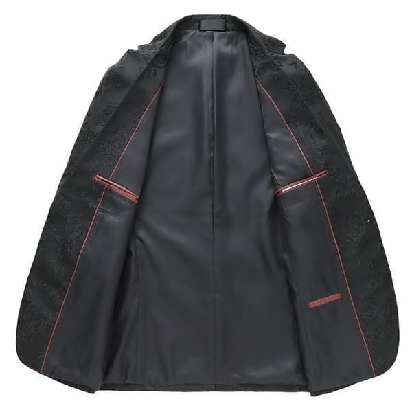 Smokingblazer for menn med rosebroderi, størrelse M M
