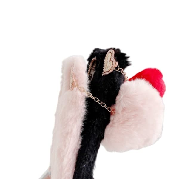 Jeg elsker deg hjerte fluffy deksel til rosa iPhone 13